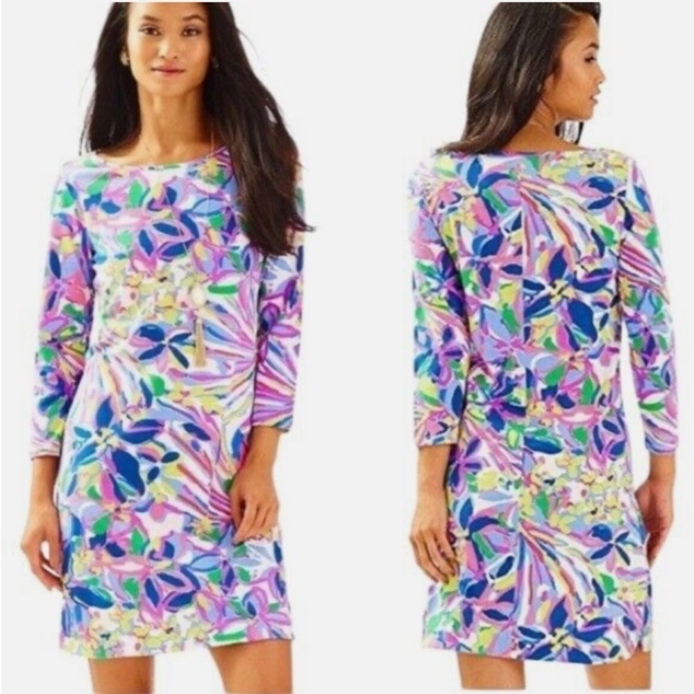Lilly Pulitzer Marlowe Dress XS Pima Cotton Beachy Colorful Coastal Pink Preppy